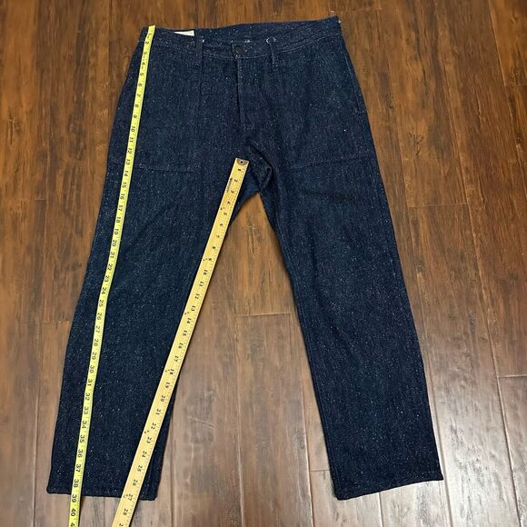 SHOCKOE ATELIER Jeans Navy Blue Straight Button Fly Cotton Stretch - Picture 14 of 15